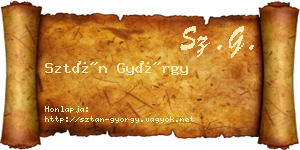 Sztán György névjegykártya